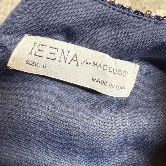 Ieena Mac Duggal Dress 6 Blue Sequin Sleeveless Formal Gown Prom Evening MOB - Picture 4 of 15